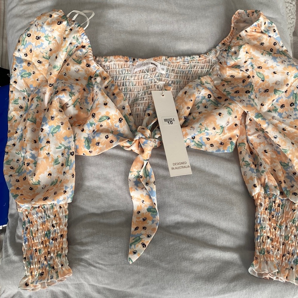 Yellow Floral Crop Top